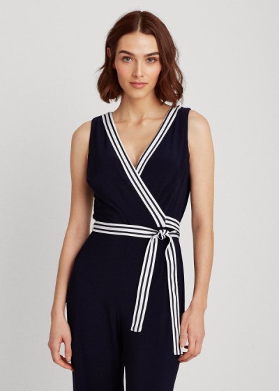 Ralph Lauren Surplice Jersey Jumpsuit Dame Danmark (BOKAG0653)